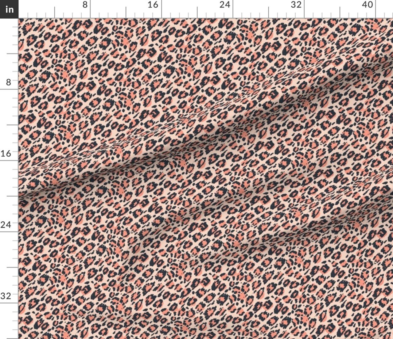 Bright Leopard Pink Black Jungle Cat Spots Boho Custom Printed Fabric by Spoonflower Various Fabrics by the Yard or Fat Quarter